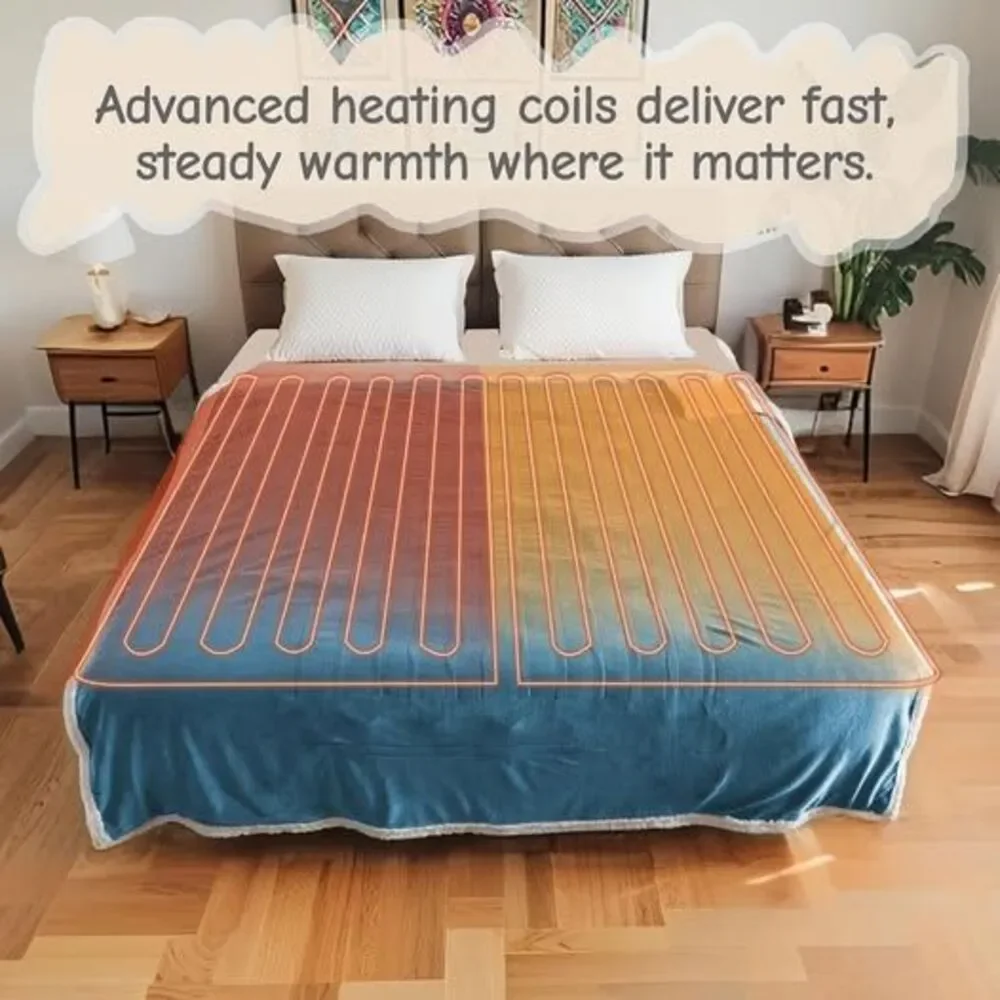 Heated Blanket Full Size 72x84 Dark Green